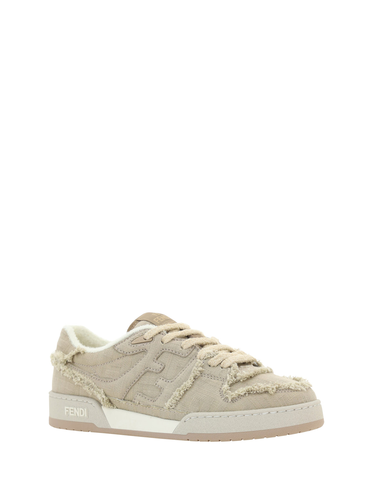 Fendi Gray Calf Leather Low Top Sneakers