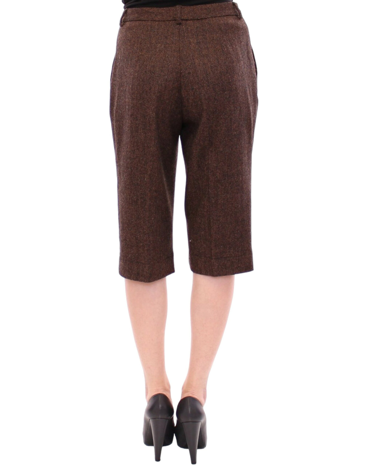 Dolce & Gabbana Elegant Wool Blend Brown Shorts