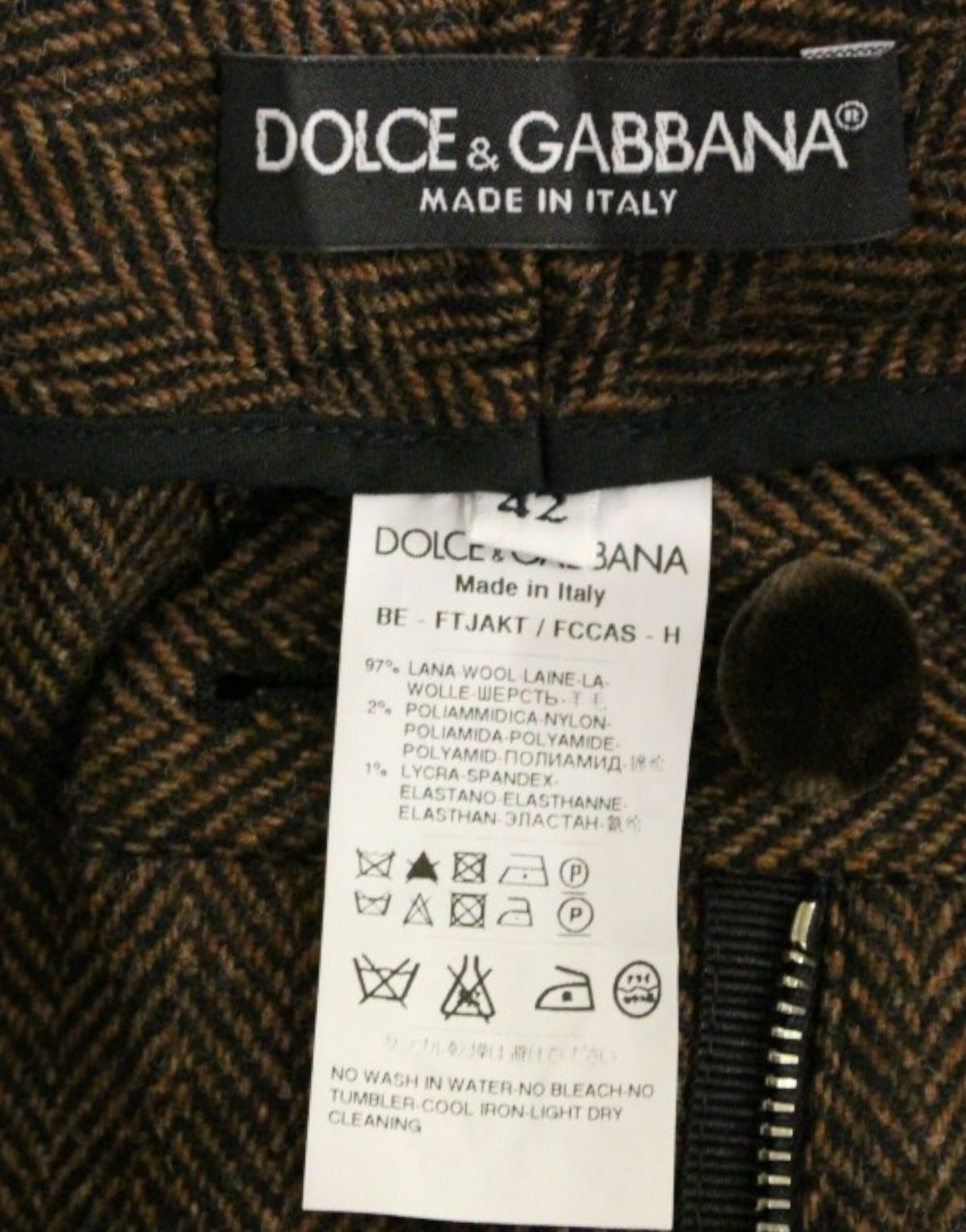 Dolce & Gabbana Brown Wool Shorts Pants