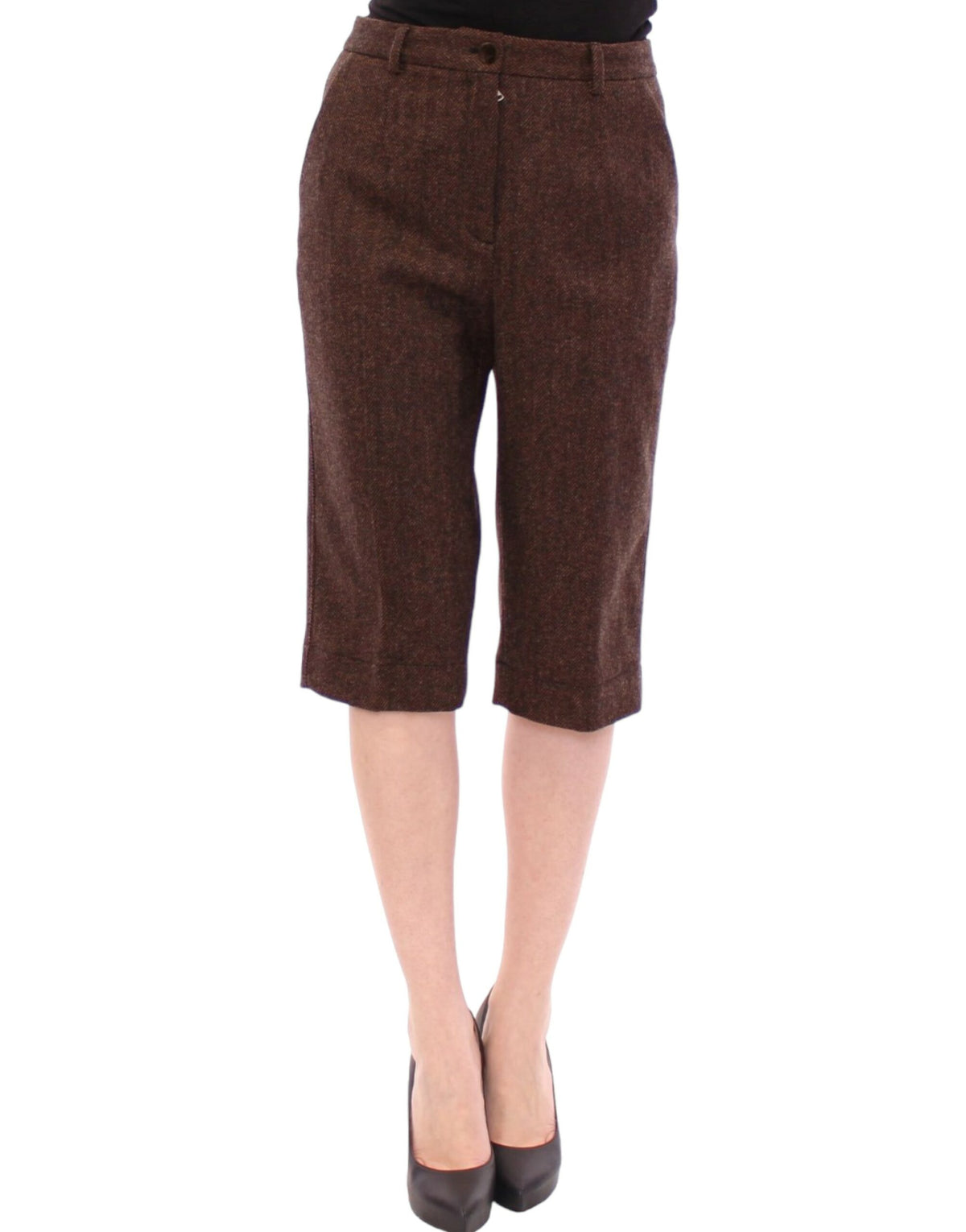 Dolce & Gabbana Brown Wool Shorts Pants