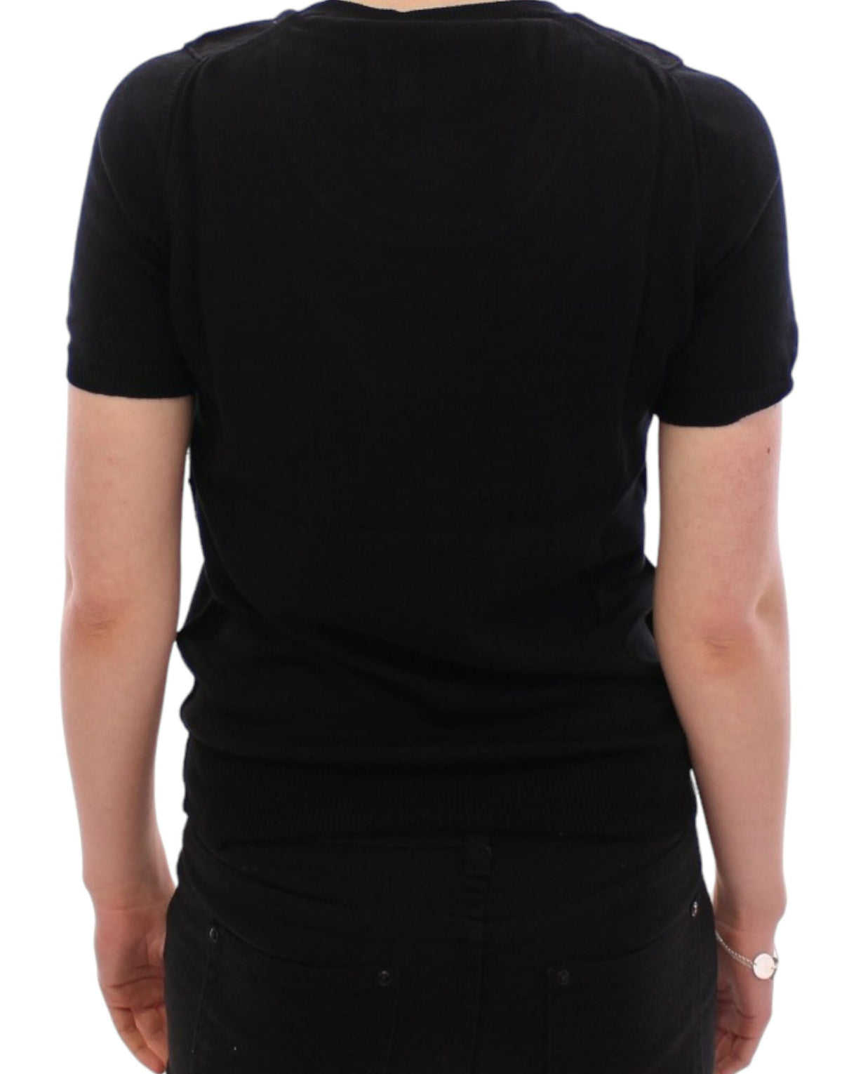 Dolce & Gabbana Black Crewneck Cotton T-shirt