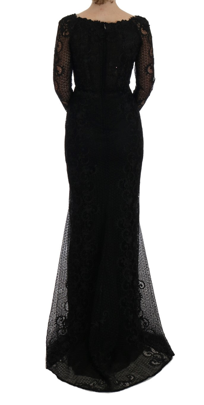 Dolce & Gabbana Elegant Full Length Black Sheath Maxi Dress