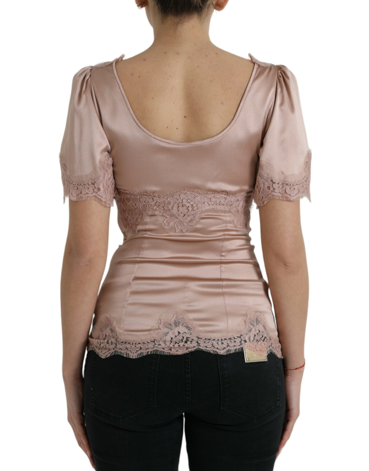 Dolce & Gabbana Elegant Floral Lace Silk Blouse