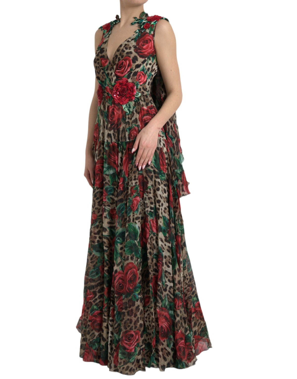 Dolce & Gabbana Multicolor Silk Maxi Evening Dress