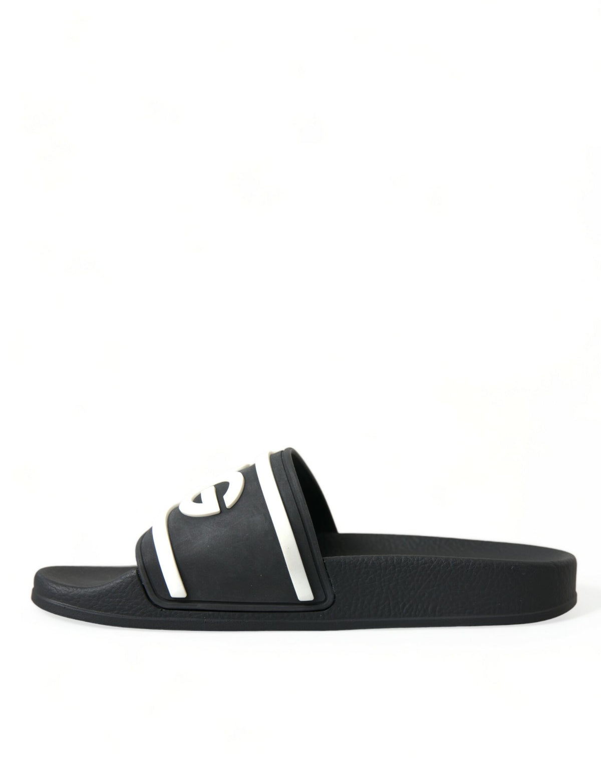 Dolce & Gabbana Chic Black Logo Embossed Rubber Slides