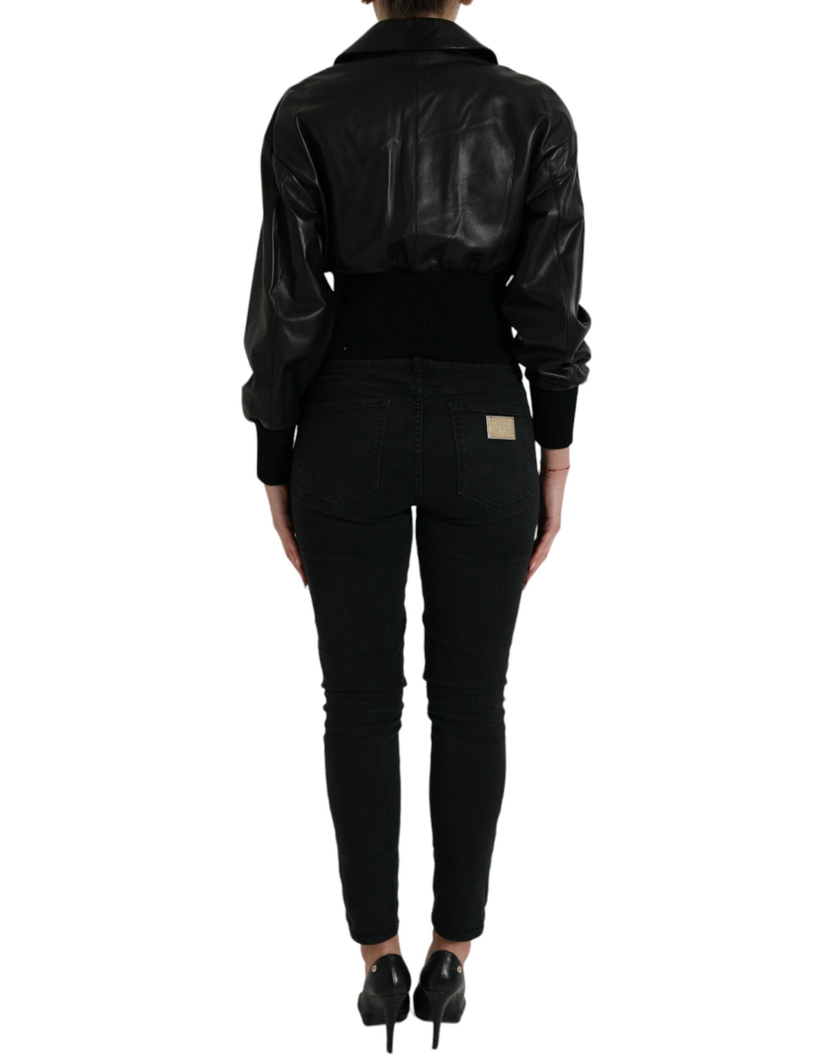 Dolce & Gabbana Elegant Black Leather Blouson Jacket