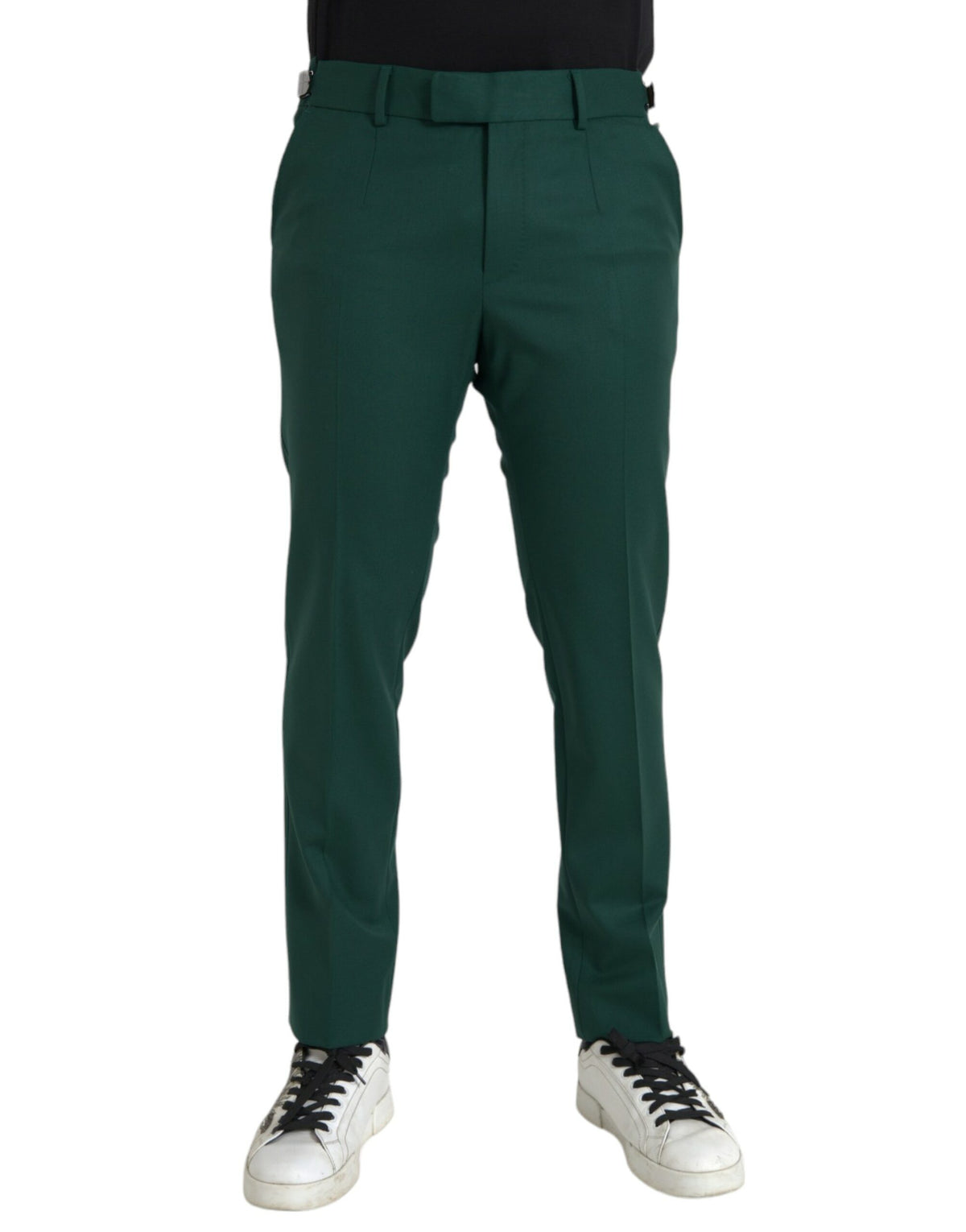 Dolce & Gabbana Green Wool Men Slim Fit Chino Pants