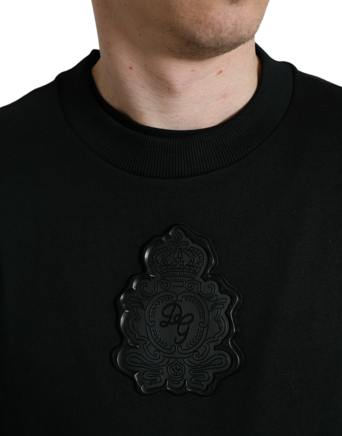 Dolce & Gabbana Elegant Black Cotton Pullover Sweater