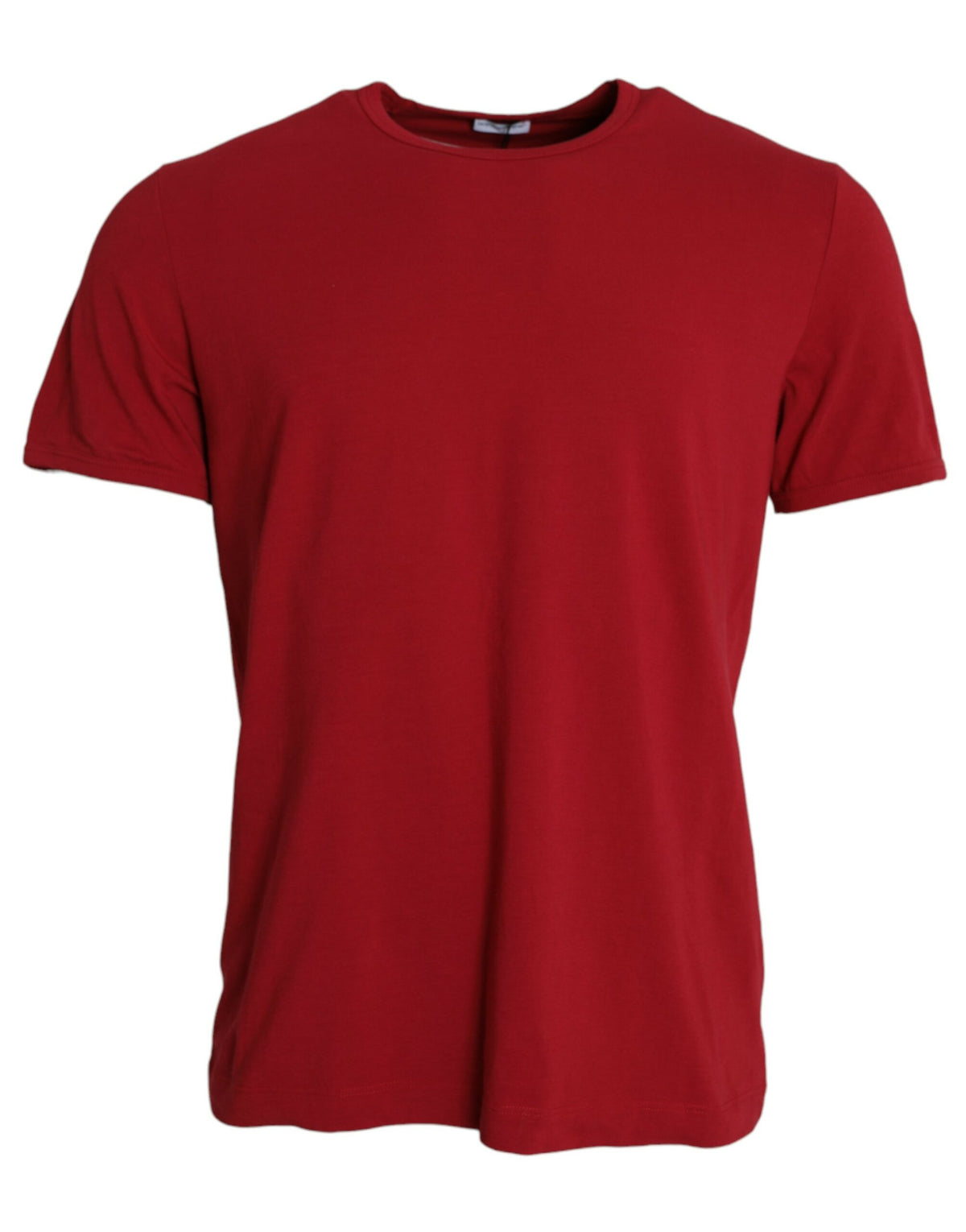 Dolce & Gabbana Red Logo Embroidery Cotton Crew Neck T-shirt