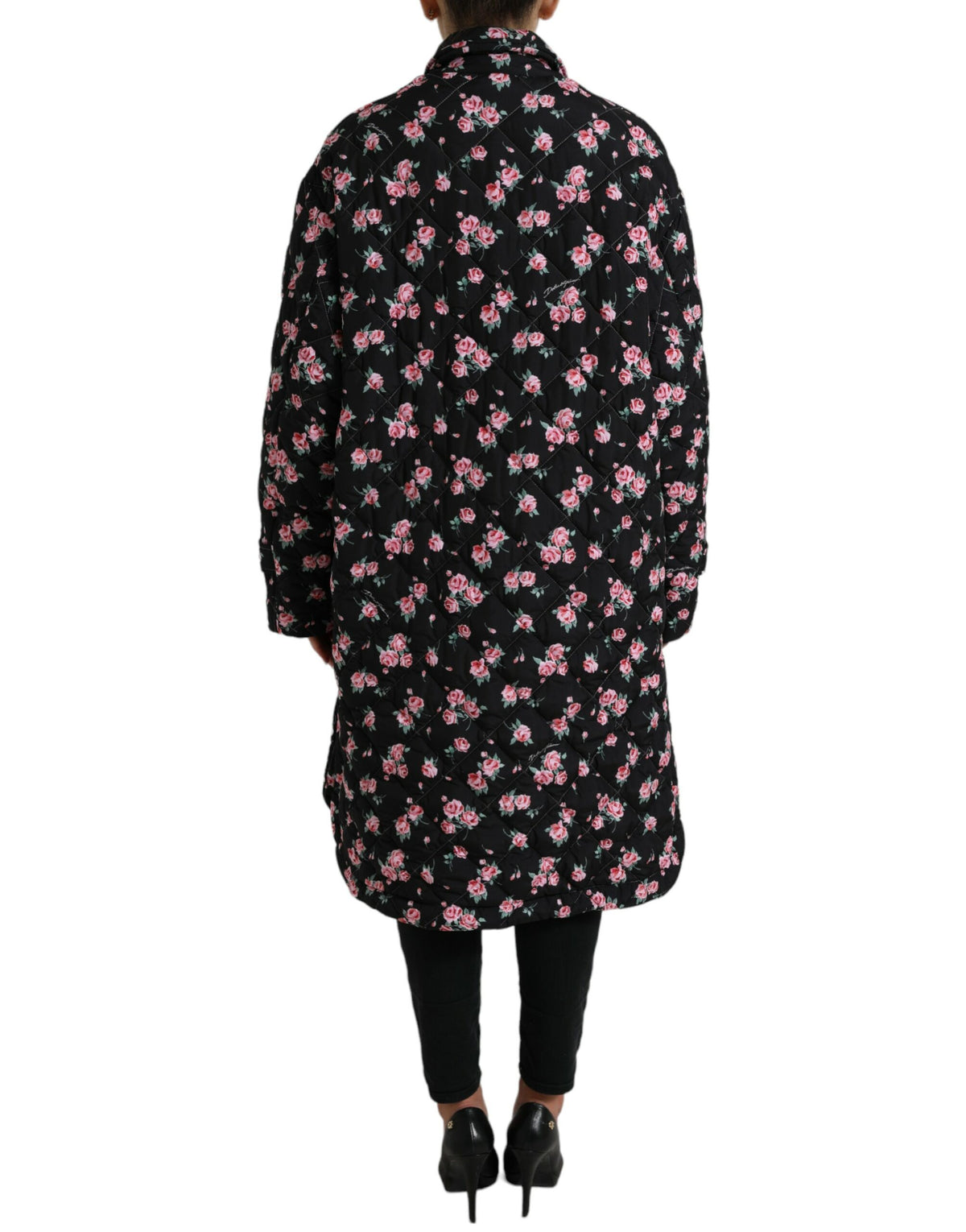 Dolce & Gabbana Elegant Floral Print Trench Coat Jacket