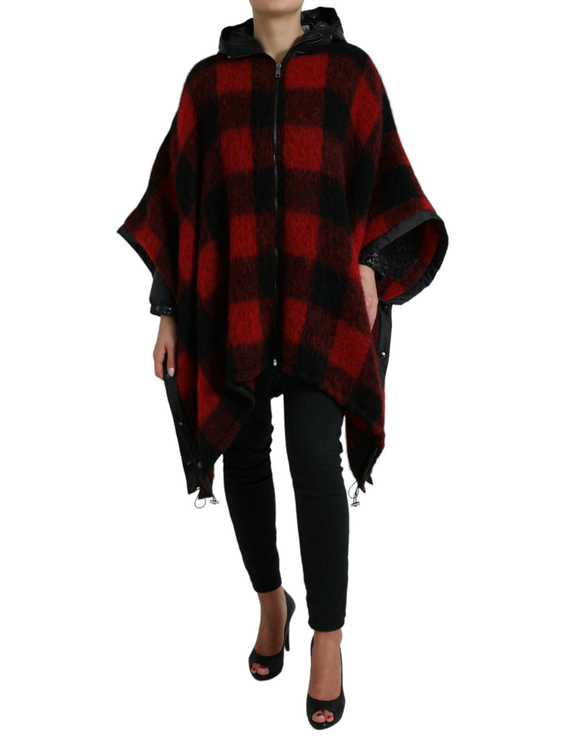 Dolce & Gabbana Elegant Buffalo Check Poncho Jacket