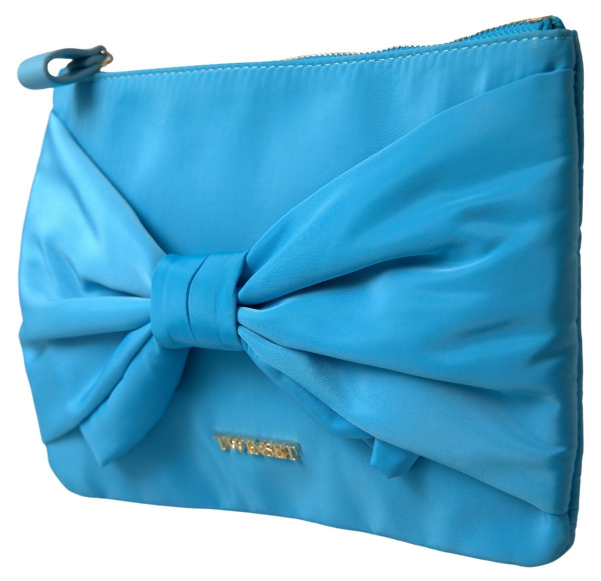 Twinset Elegant Silk Clutch With Bow Accent