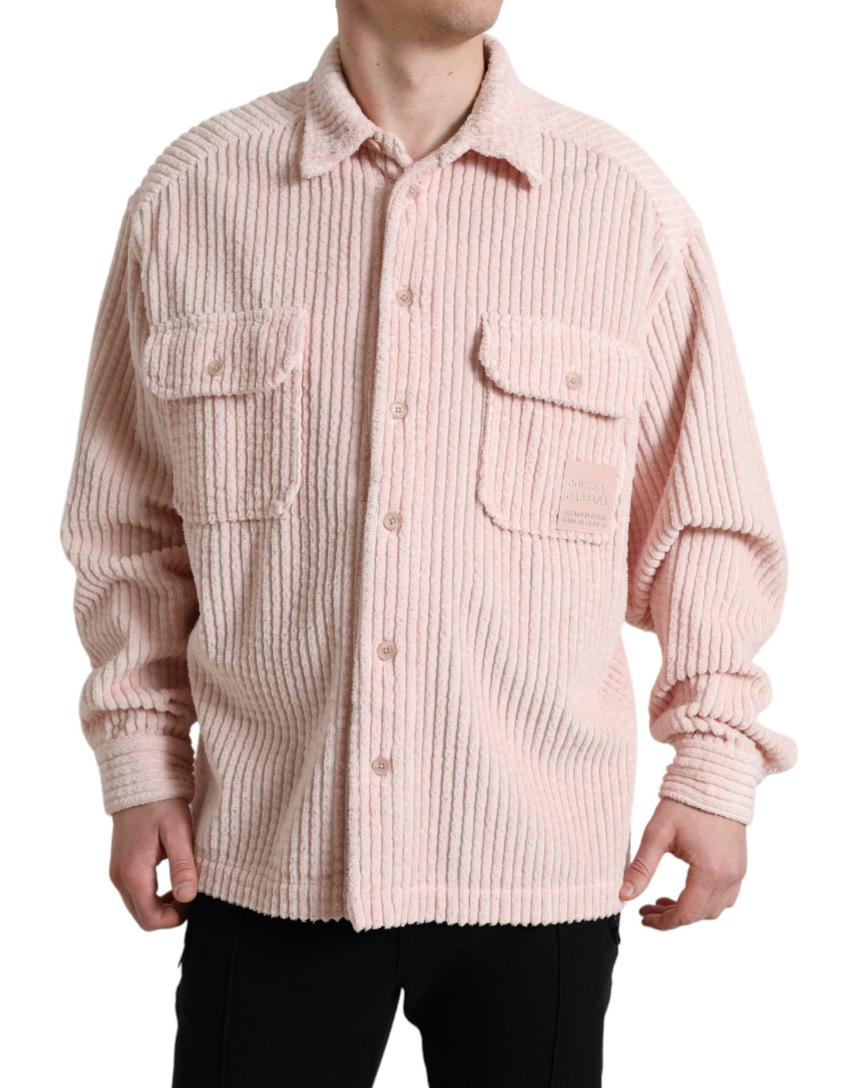 Dolce & Gabbana Elegant Cotton Shirt Sweater in Pink