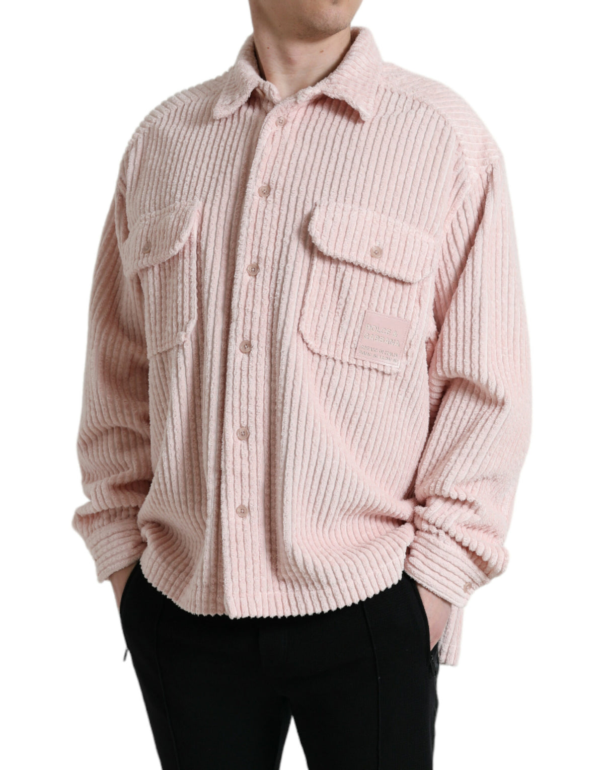 Dolce & Gabbana Elegant Cotton Shirt Sweater in Pink