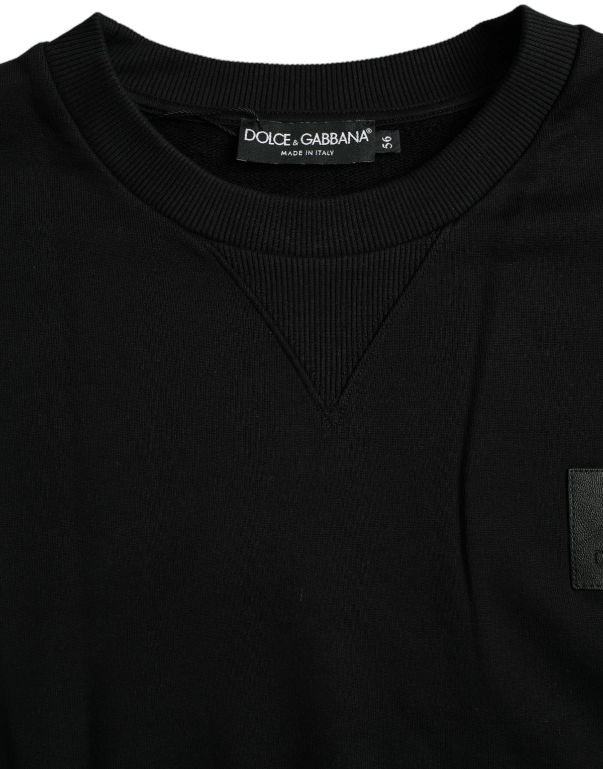 Dolce & Gabbana Black Logo Cotton Long Sleeves Sweatshirt Sweater