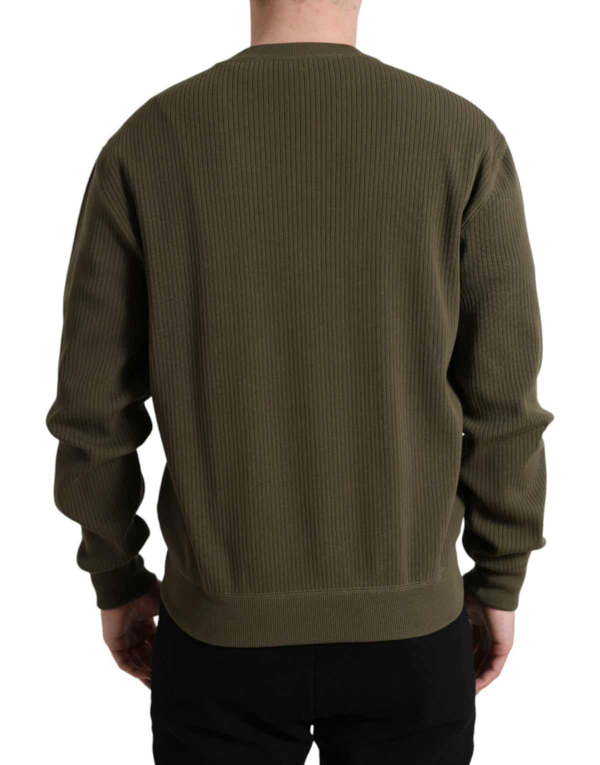 Dolce & Gabbana Elegant Green Crew Neck Cotton Sweater