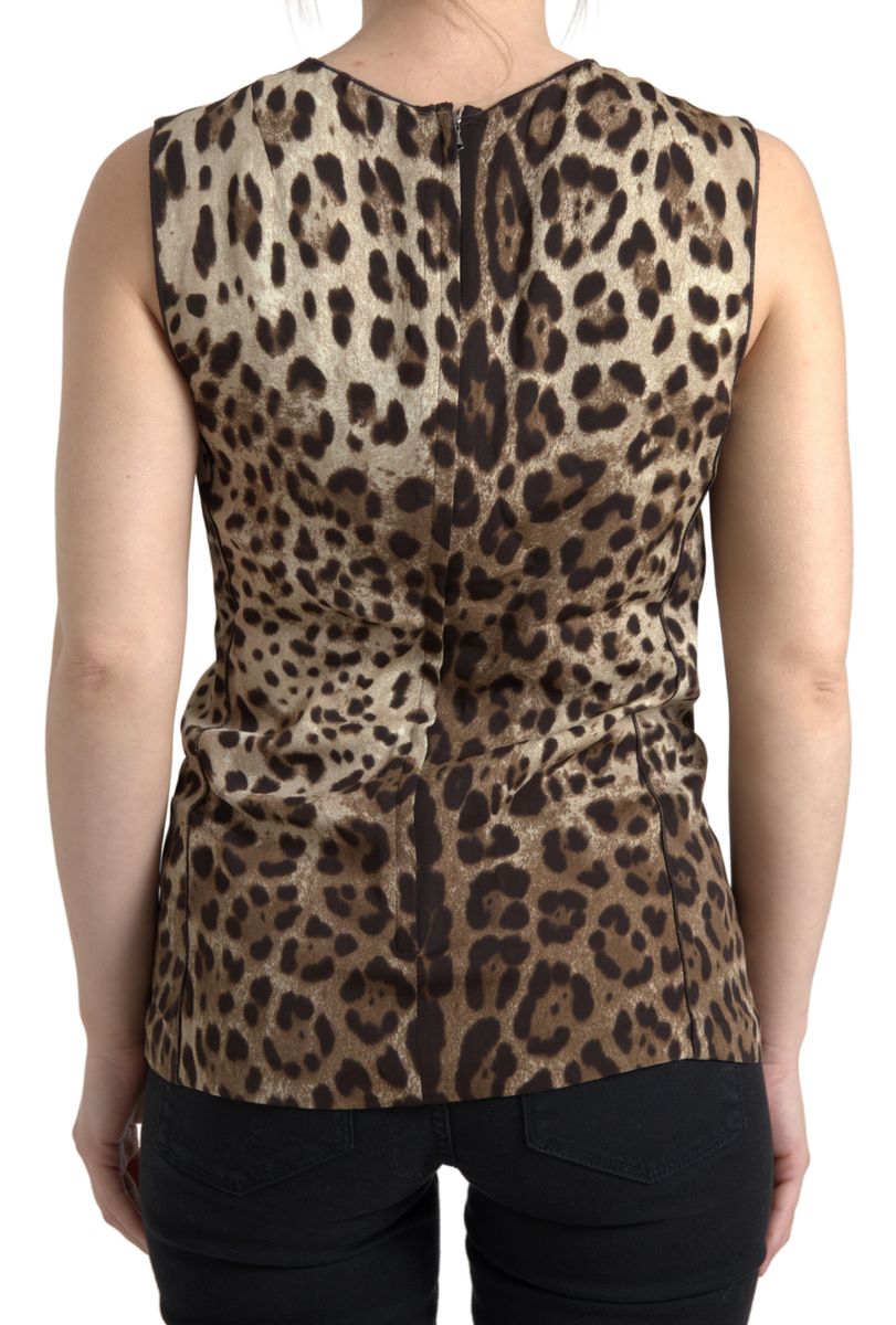 Dolce & Gabbana Elegant Leopard Print Tank Top