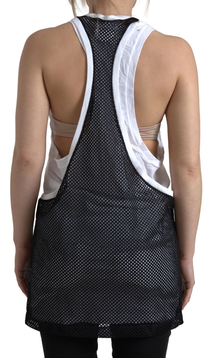 Dsquared² monochrome cotton-linen blend tank top