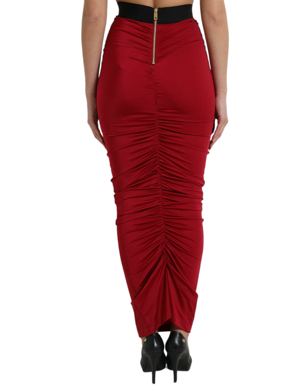 Dolce & Gabbana Elegant Red High-Waist Maxi Skirt