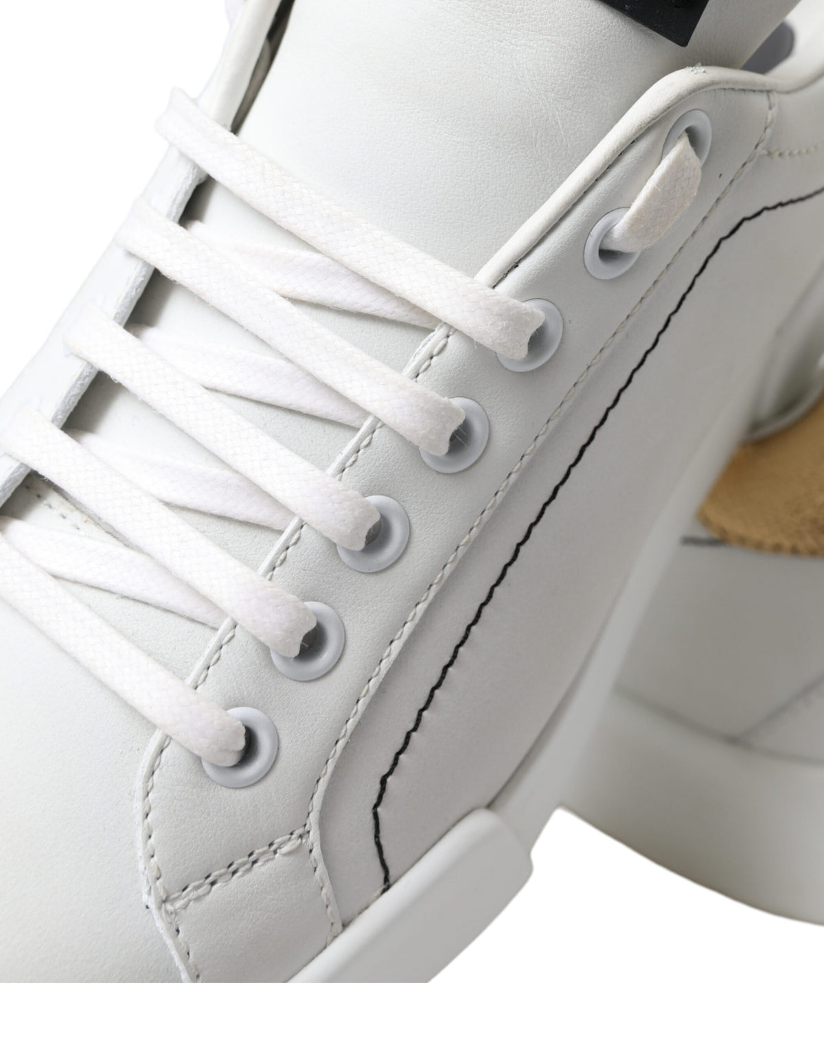 Dolce & Gabbana Elegant Portofino White Leather Sneakers