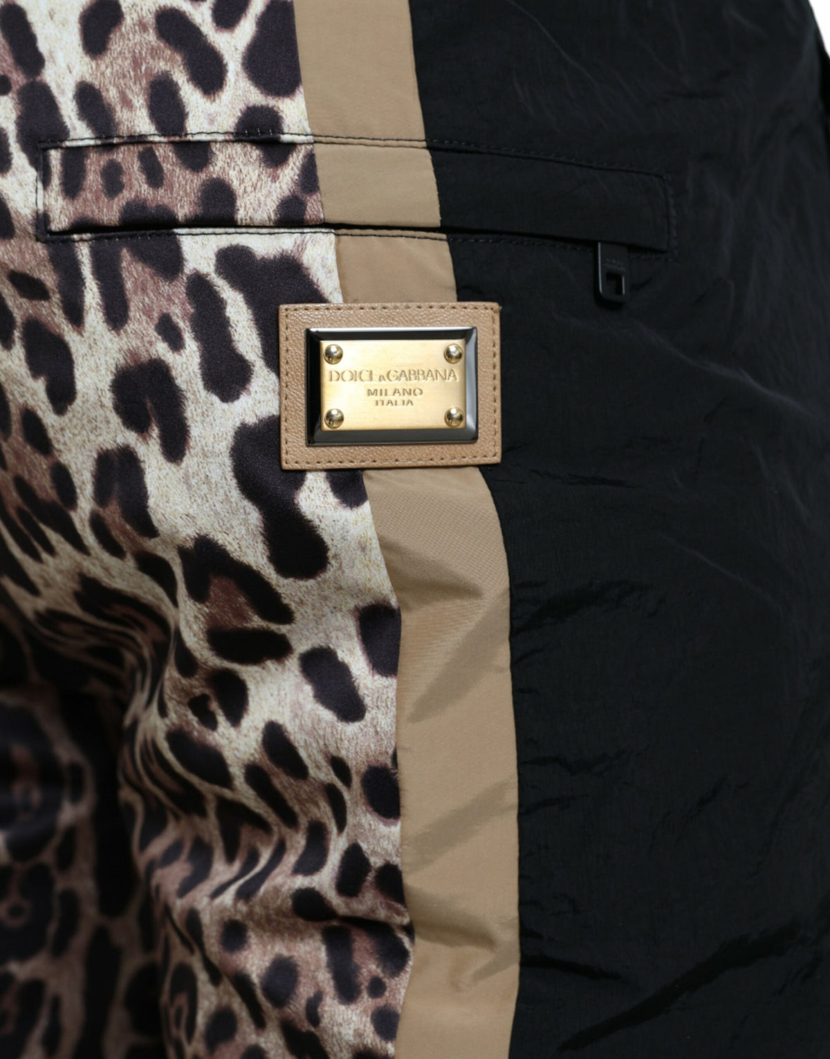 Dolce & Gabbana Brown Leopard Print Polyester Jogger Pants