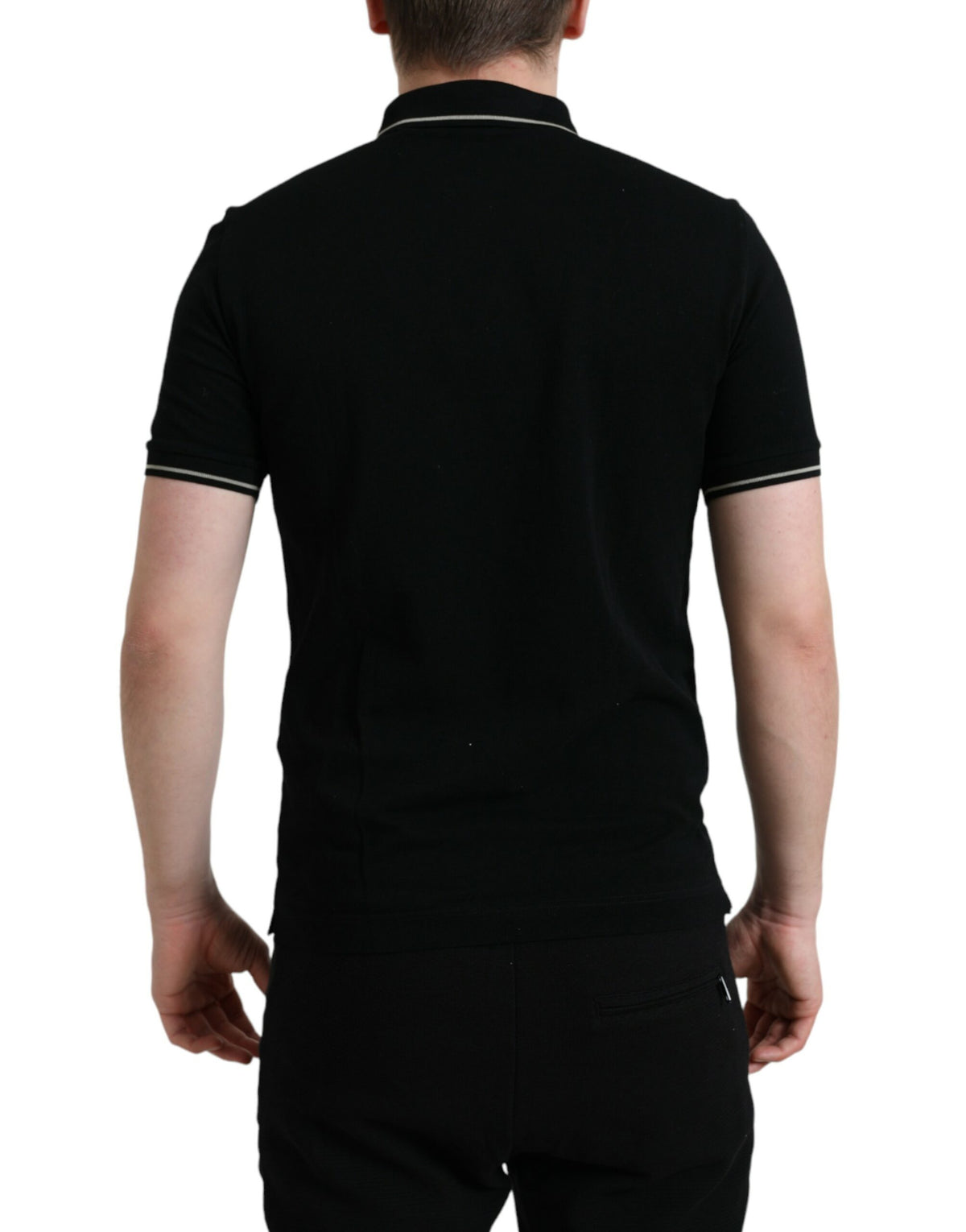 Dolce & Gabbana Black Logo Collared Short Sleeves Polo T-shirt