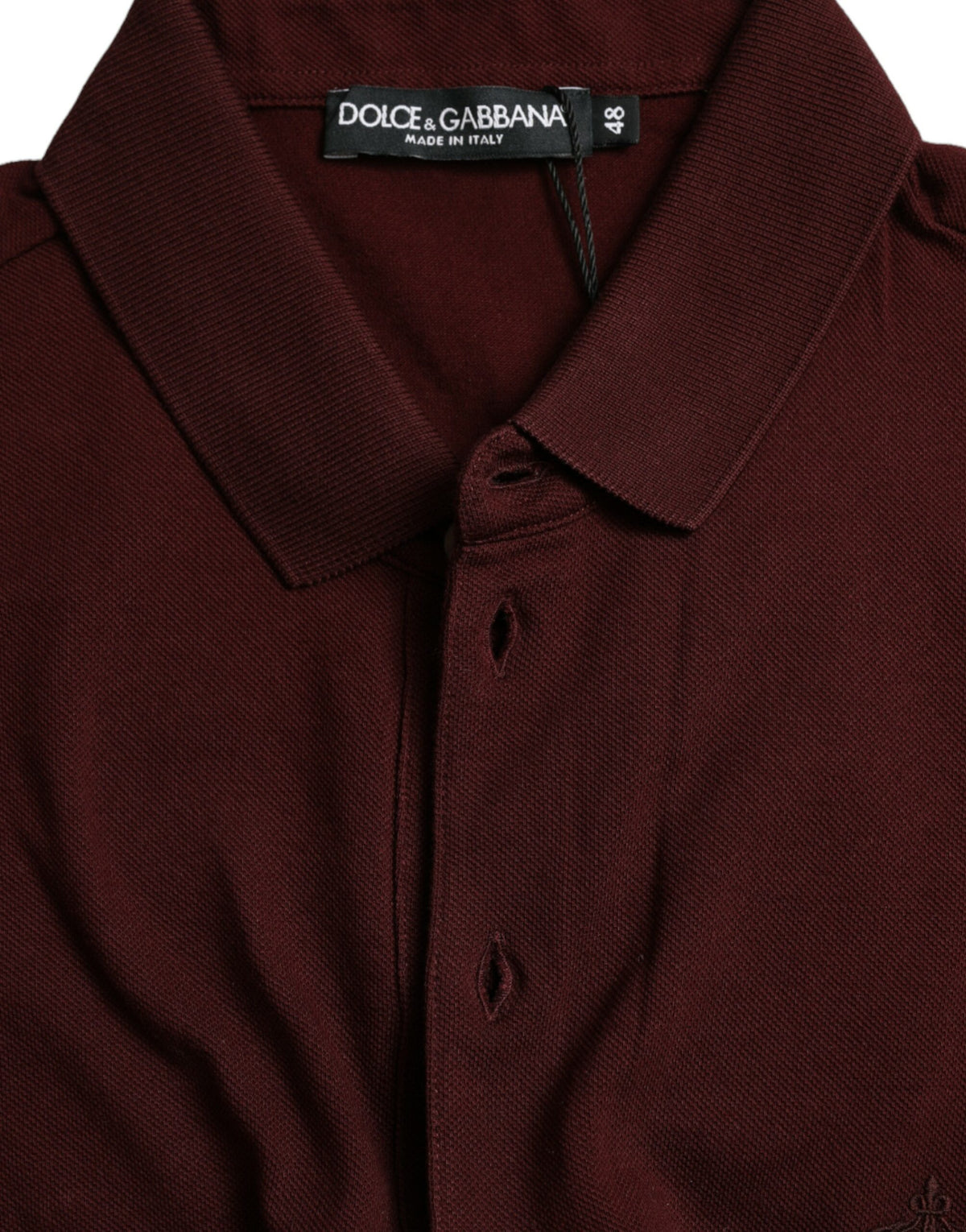 Dolce & Gabbana Elegant Maroon Cotton Polo T-Shirt