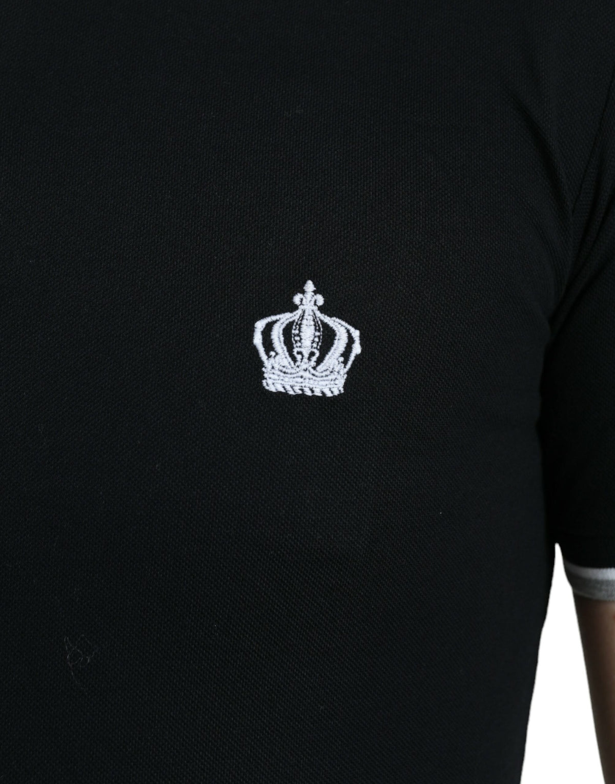 Dolce & Gabbana Regal Crown Embroidered Cotton Polo