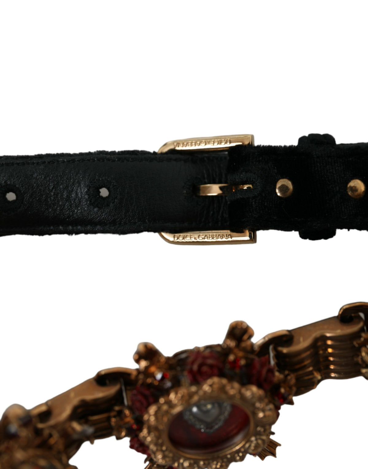 Dolce & Gabbana Gold Brass Sacred Heart Waist Belt