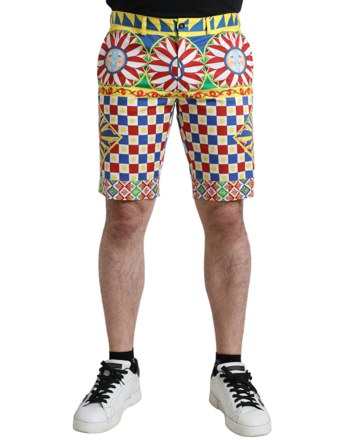 Dolce & Gabbana Multicolor Print Bermuda Shorts