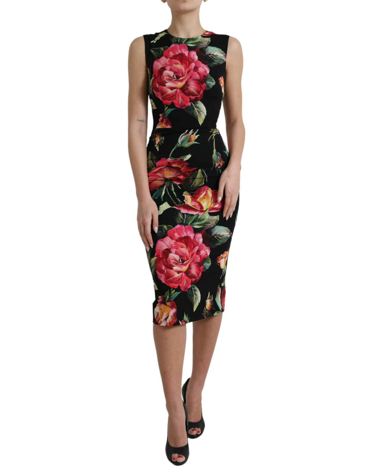 Dolce & Gabbana Elegant Floral Sheath Midi Dress