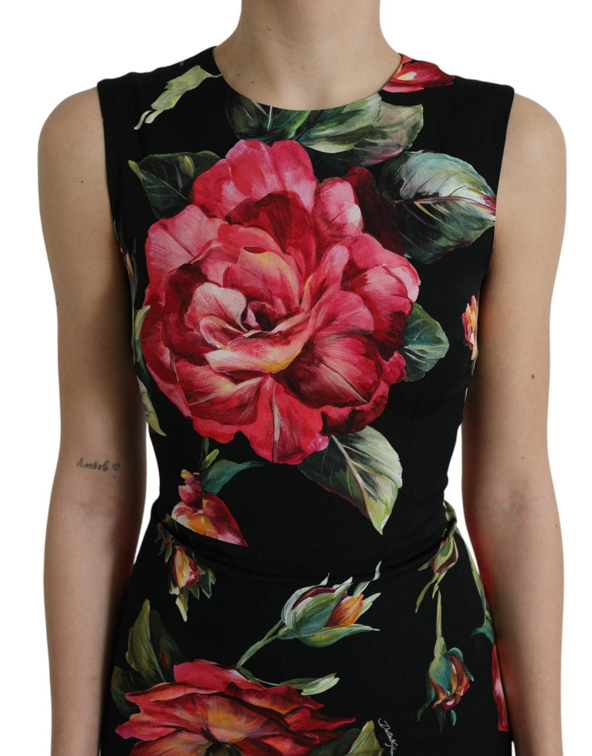 Dolce & Gabbana Elegant Floral Sheath Midi Dress