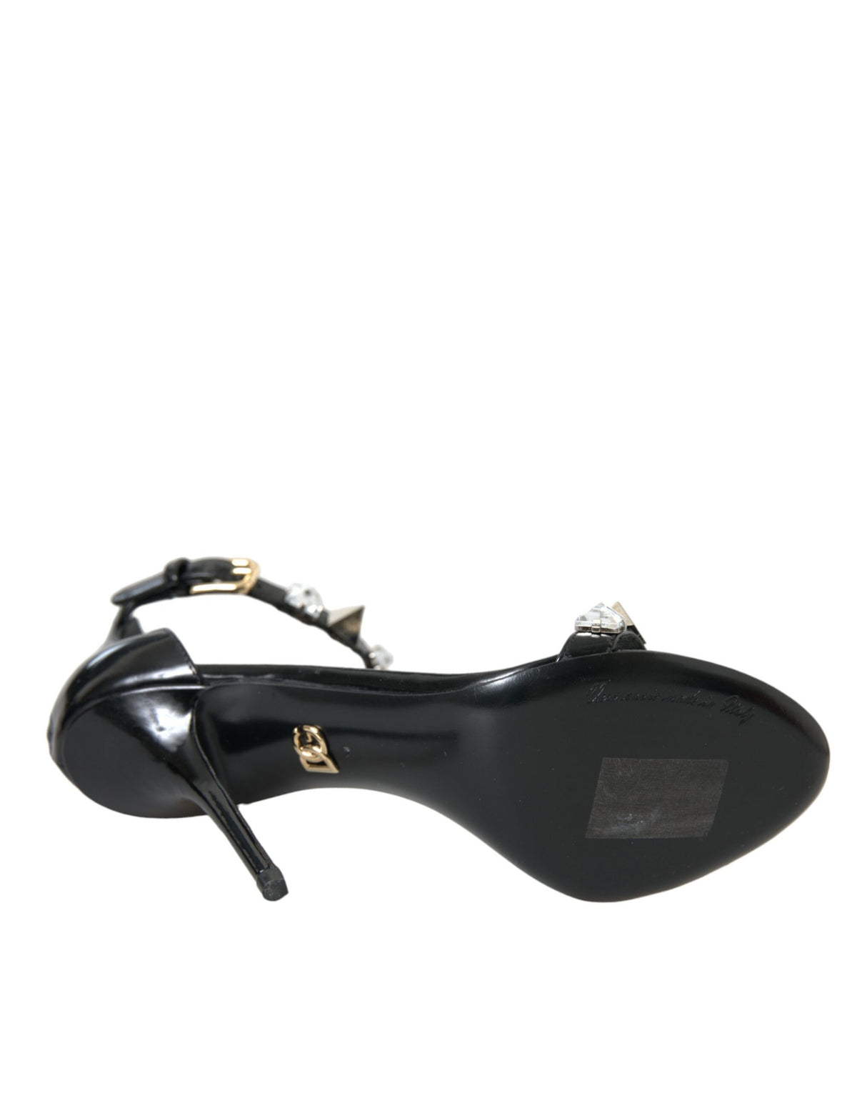 Dolce & Gabbana Black Crystals Sandals Ankle Strap Shoes