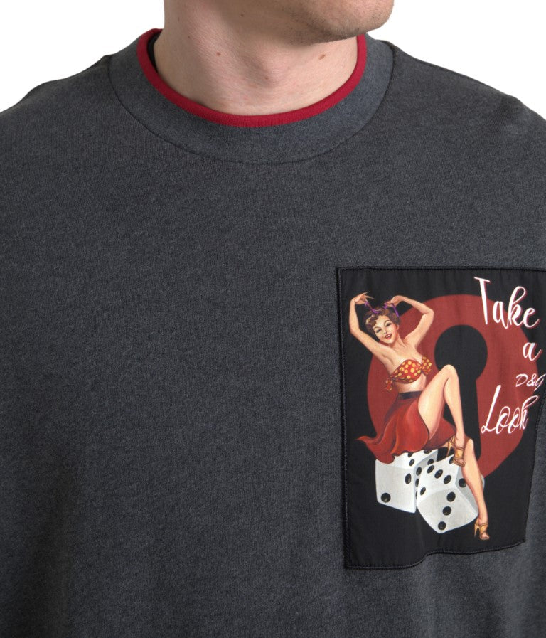 Dolce & Gabbana Elegant Gray Crewneck Pullover Sweater