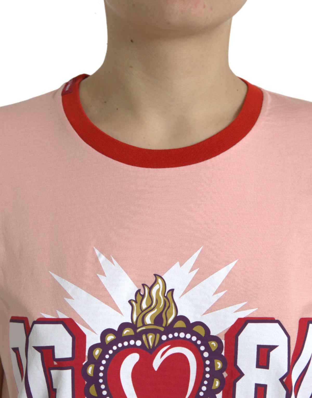 Dolce & Gabbana Sacred Heart Cotton Crew Neck Tee