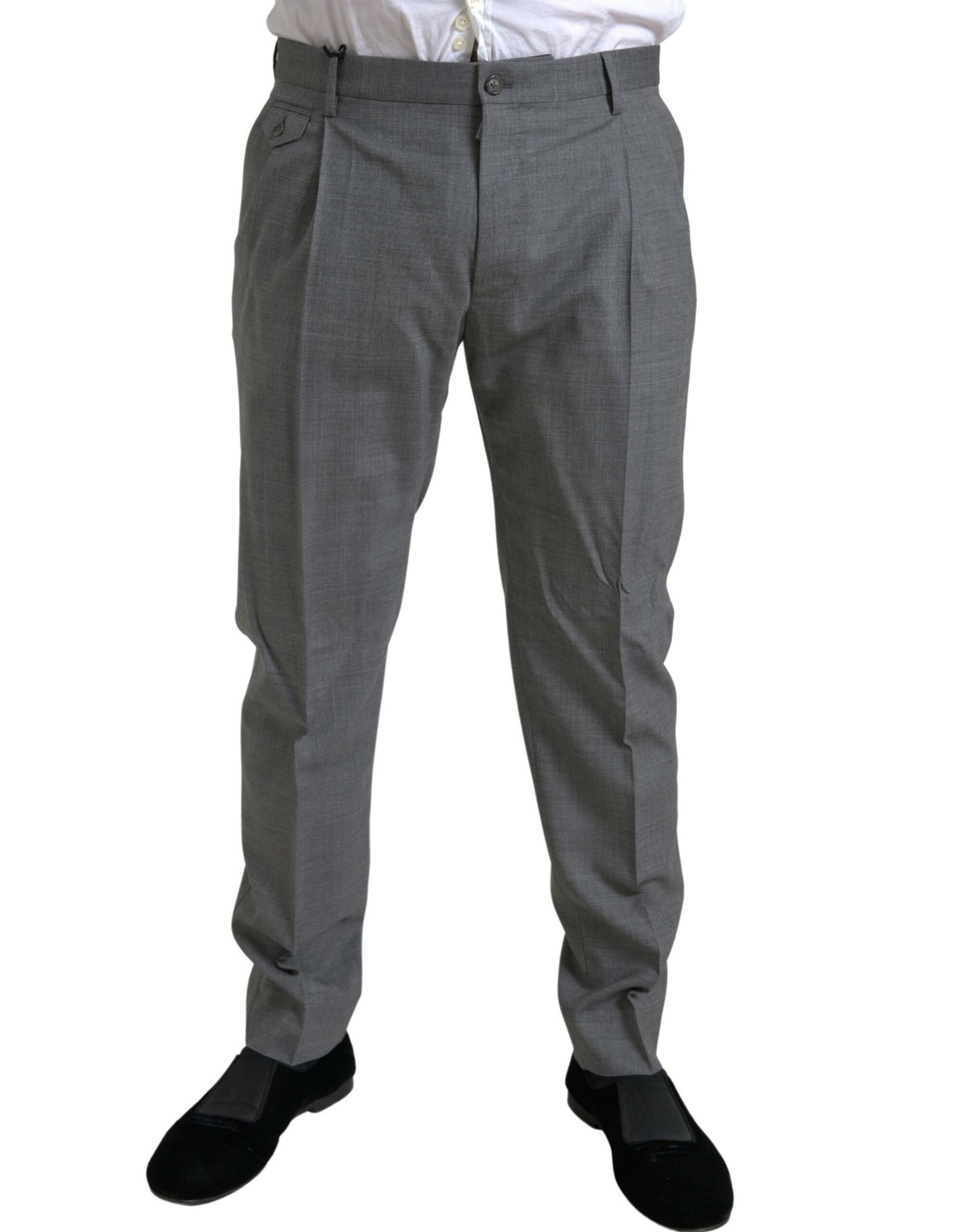 Dolce & Gabbana Elegant Skinny Wool Dress Pants in Grey