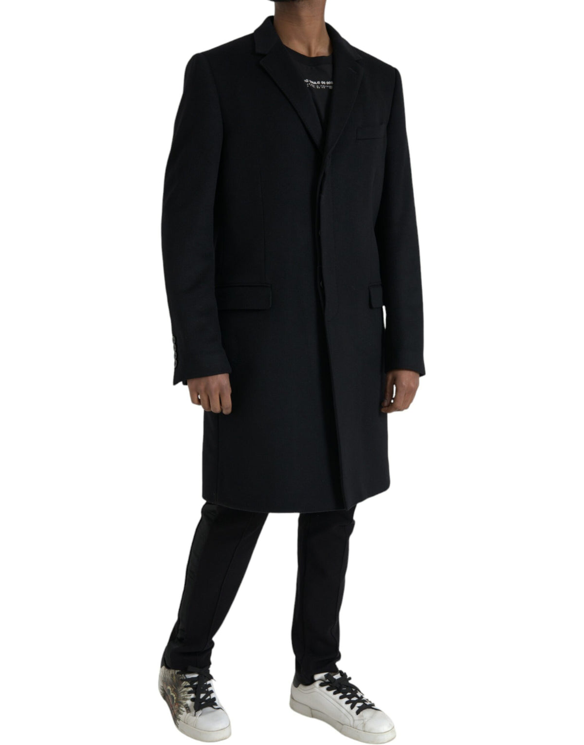 Dolce & Gabbana Black Wool Cashmere Trench Coat Jacket