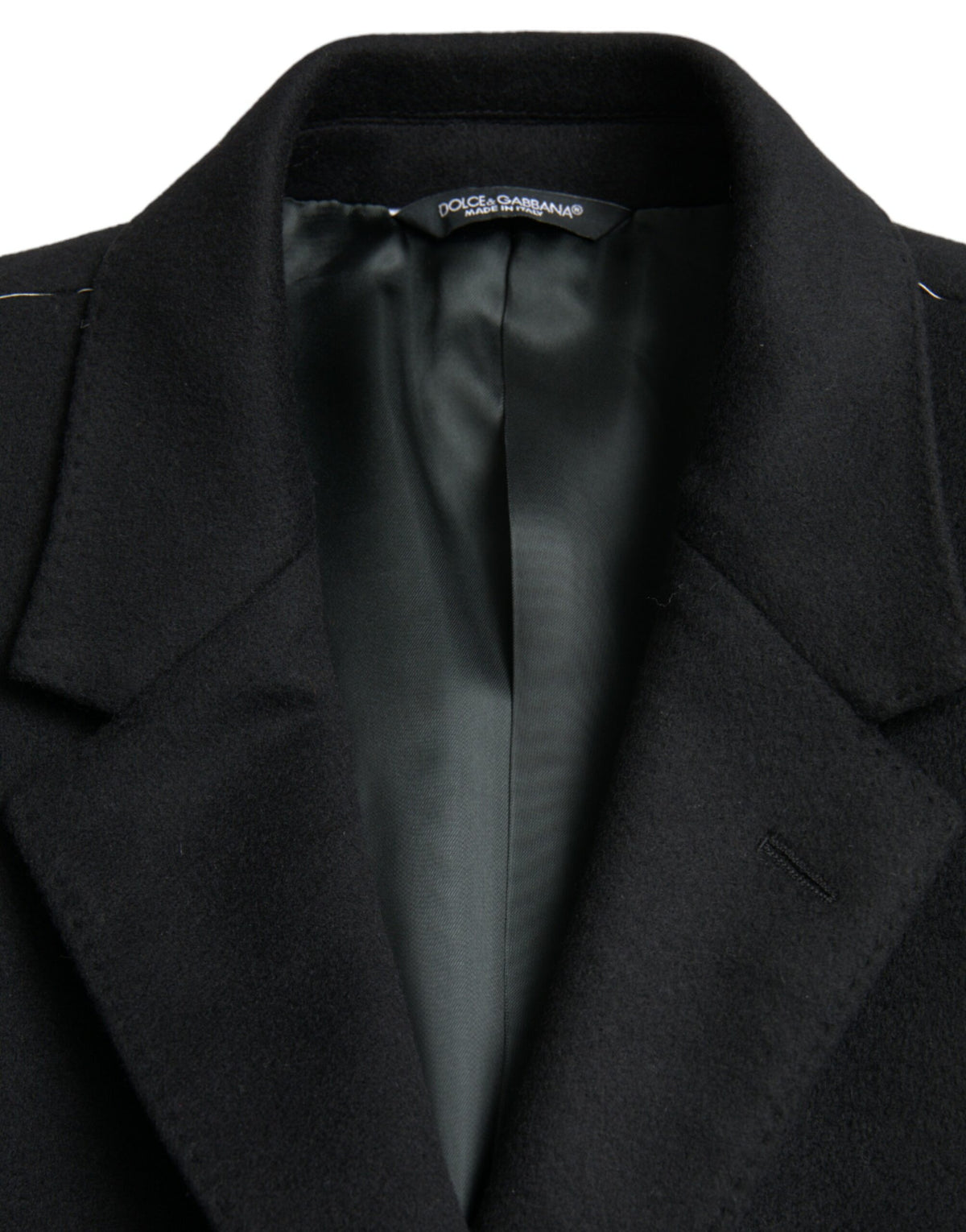 Dolce & Gabbana Black Wool Cashmere Trench Coat Jacket