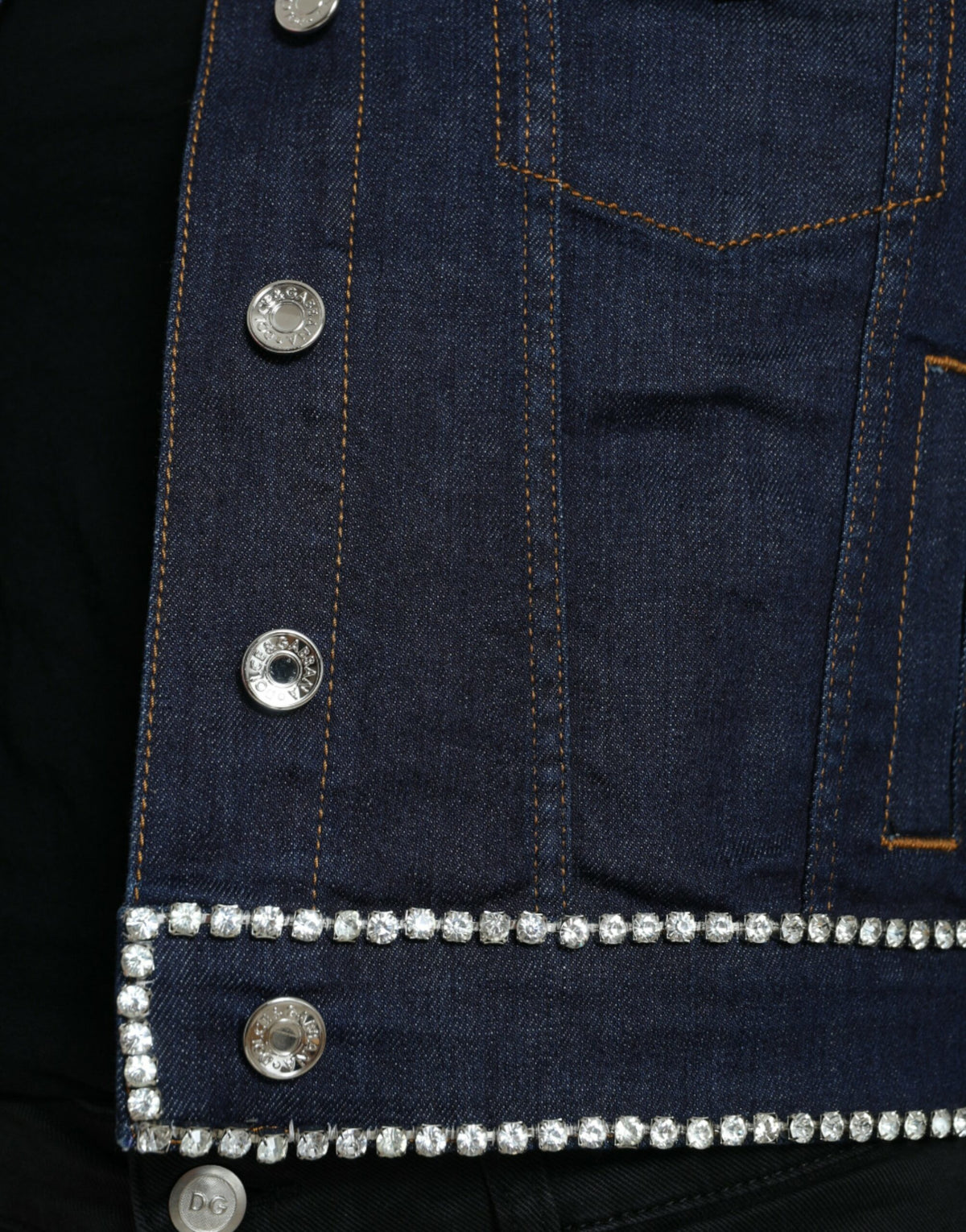 Dolce & Gabbana Elegant Denim Jewel Button Jacket