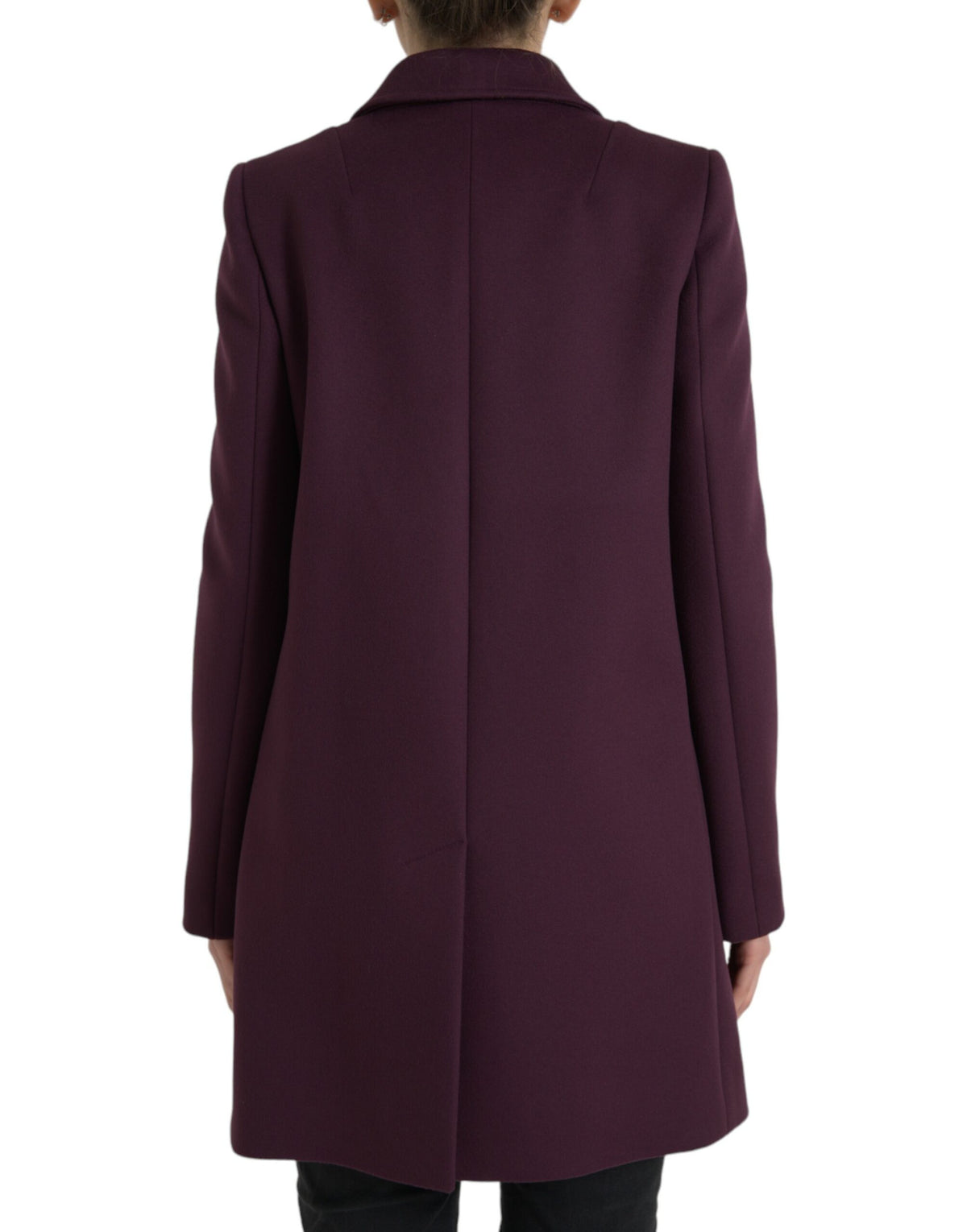 Dolce & Gabbana Elegant Purple Wool-Cashmere Trench Coat