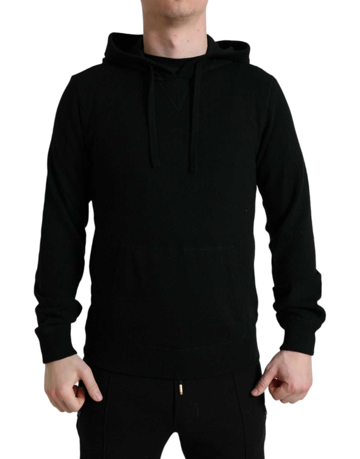 Dolce & Gabbana Elegant Black Cashmere Hooded Sweater