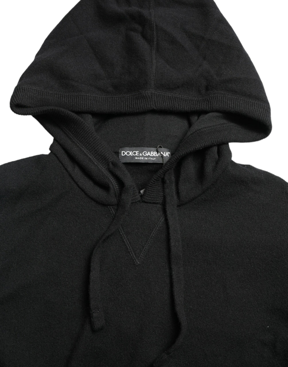 Dolce & Gabbana Elegant Black Cashmere Hooded Sweater