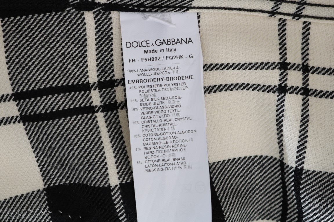 Dolce & Gabbana Enchanted Sequin Checkered Wool Shirt