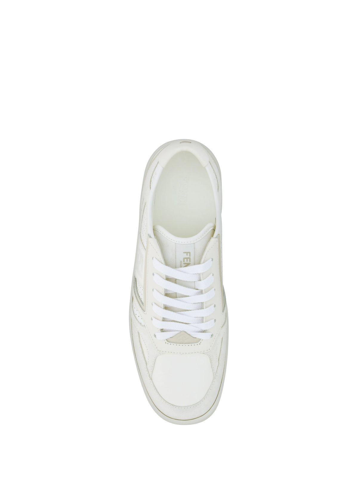 Fendi White Calf Leather Low Top Sneakers