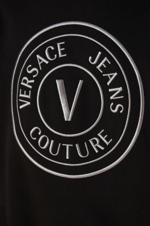 Versace Jeans Stunning Hooded Black Cotton Sweatshirt