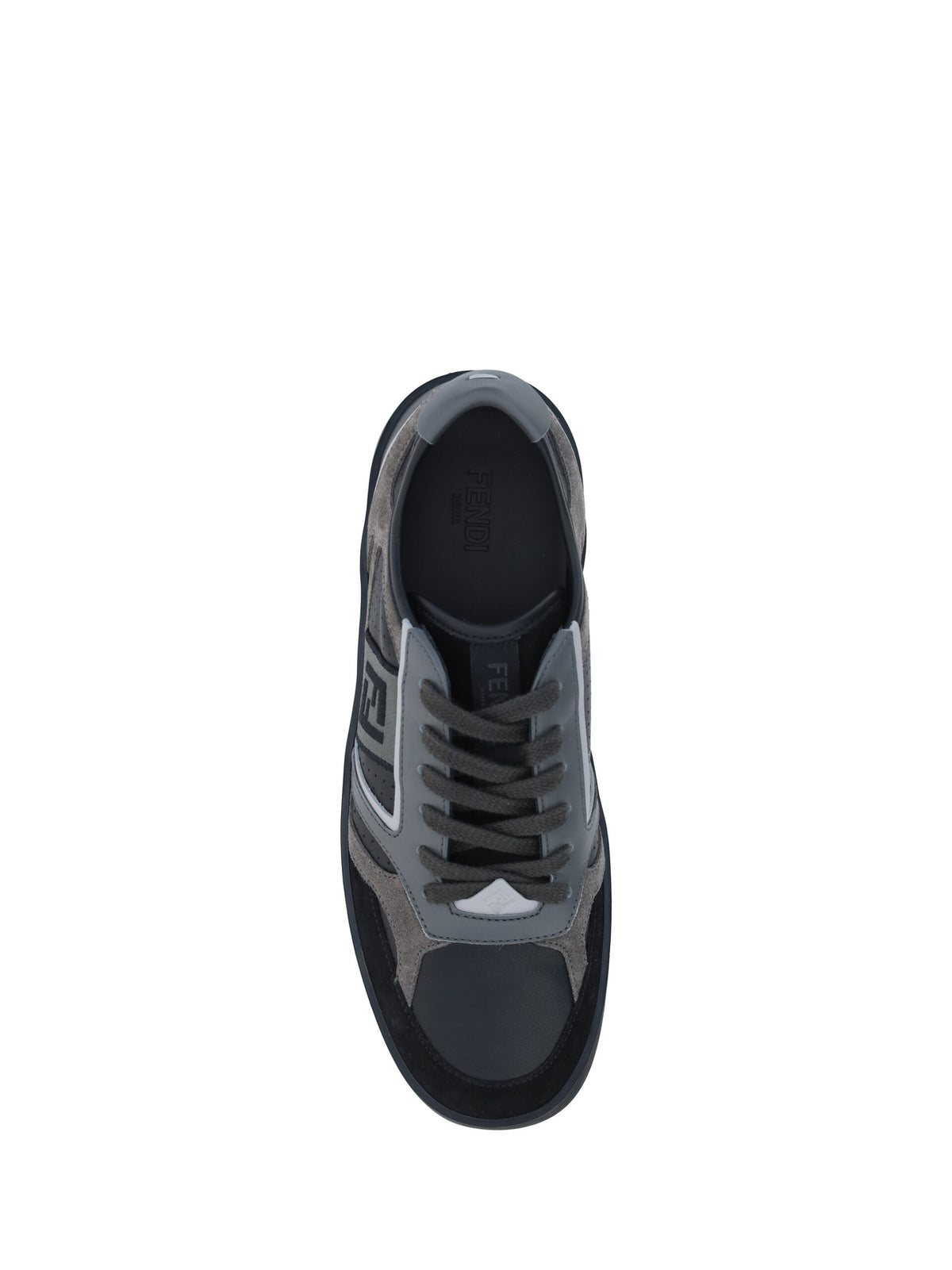 Fendi Black Calf Leather Low Top Sneakers