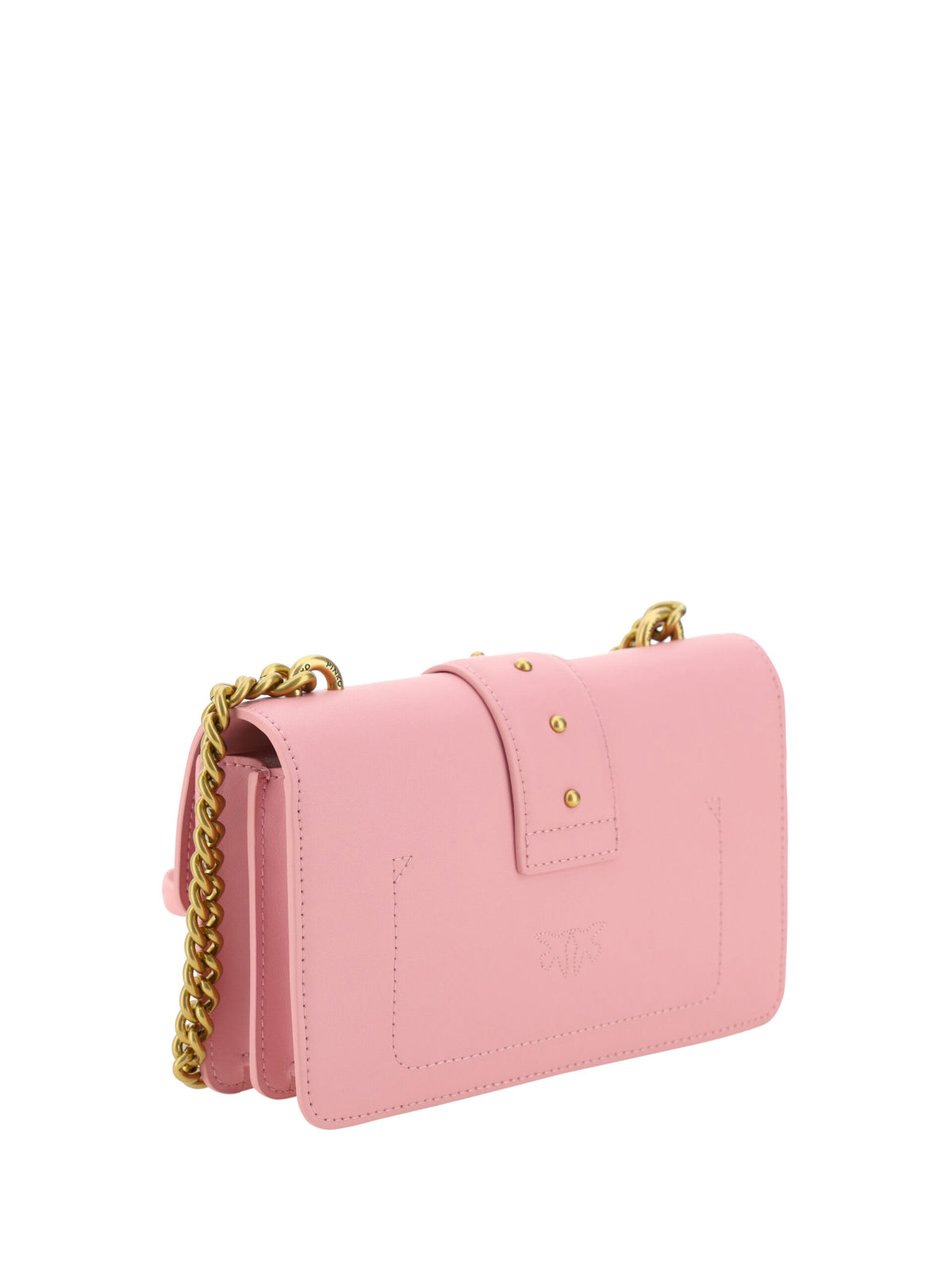 Pinko Pink Leather Love One Mini Shoulder Bag