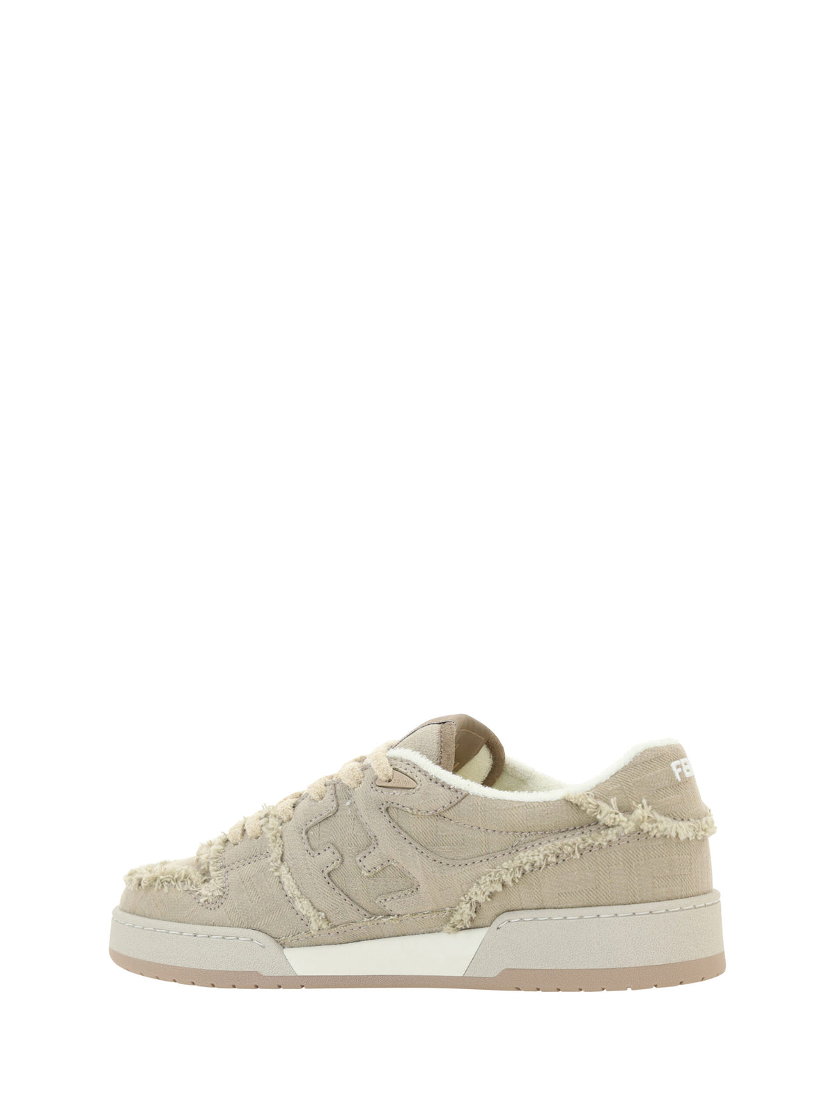 Fendi Gray Calf Leather Low Top Sneakers