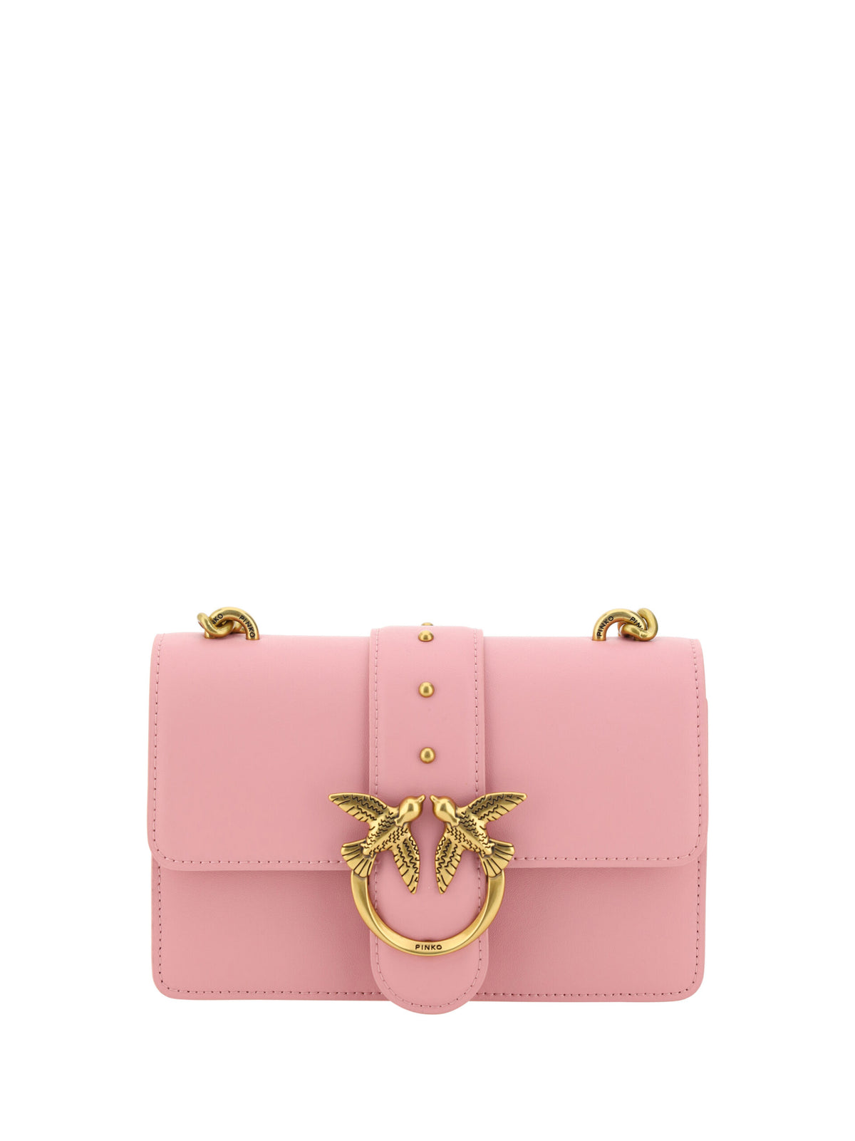 Pinko Pink Leather Love One Mini Shoulder Bag