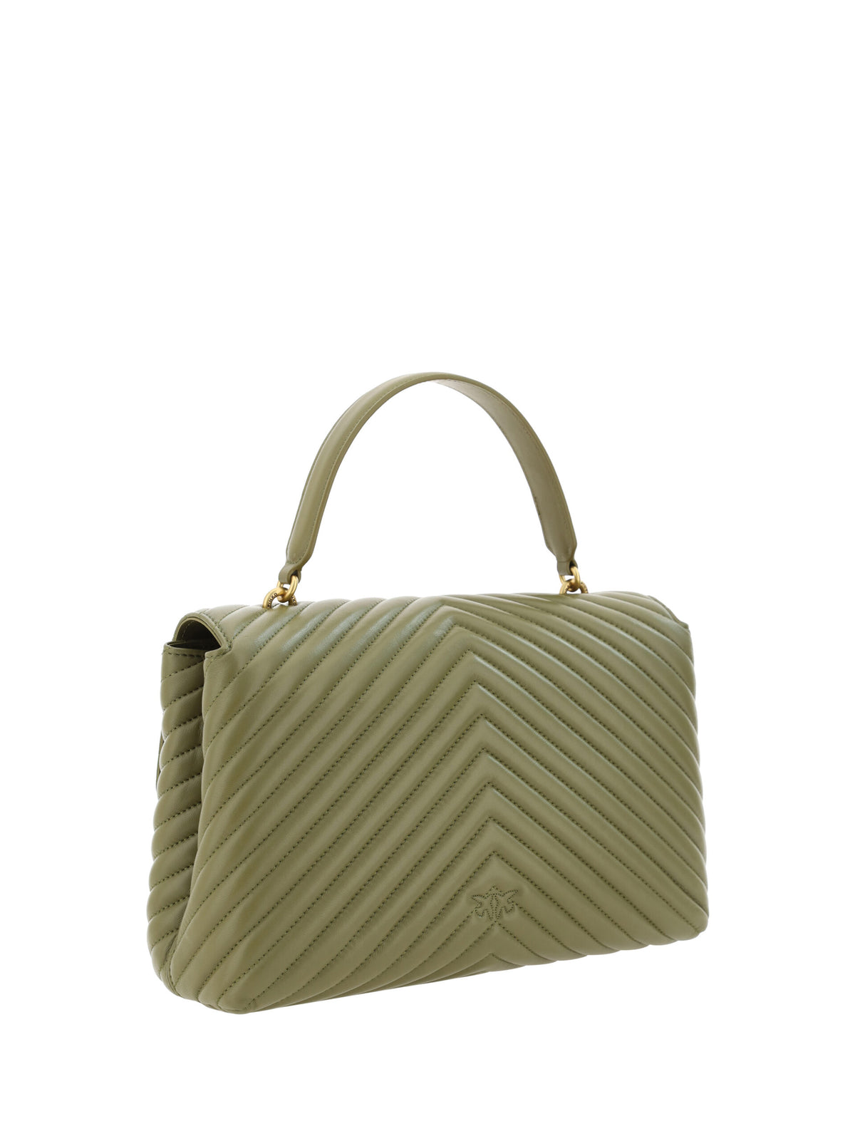 Pinko Green Calf Leather Love Lady Handbag